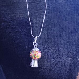 Colorful Gumball Machine Pendant Necklace